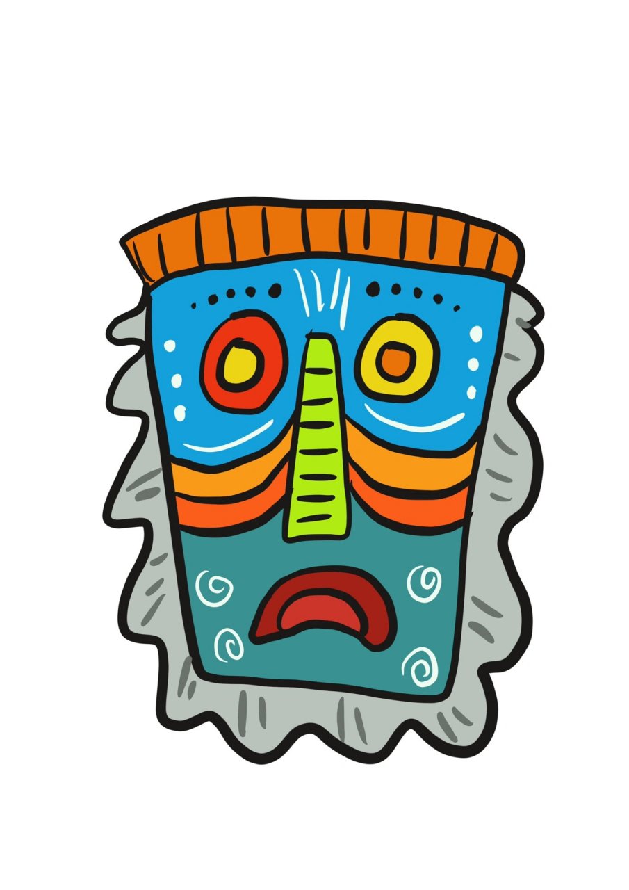 《神秘的面具》儿童绘画