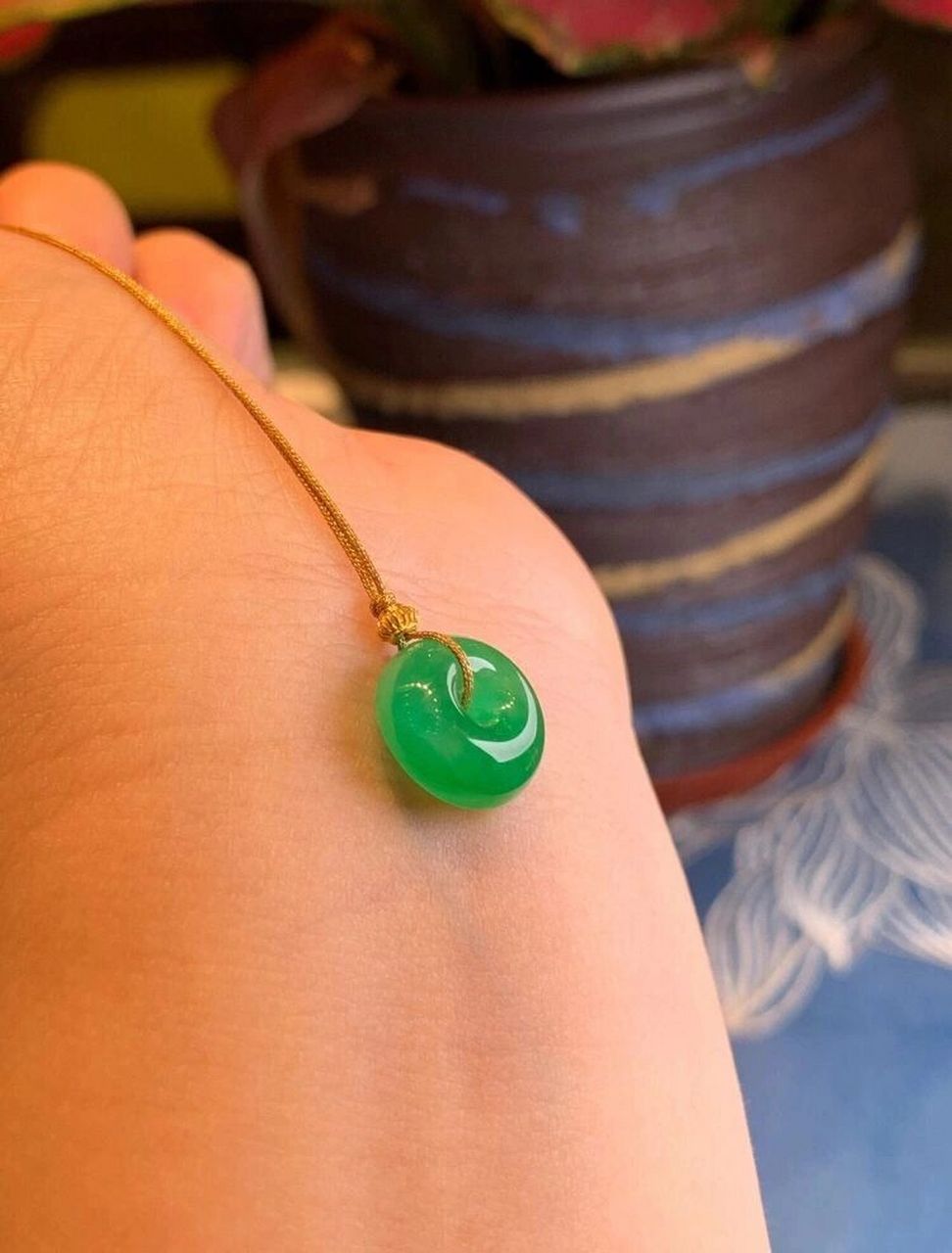 翡翠高冰正阳绿平安扣 0616800 老坑老料老种水正阳绿 一眼入心的