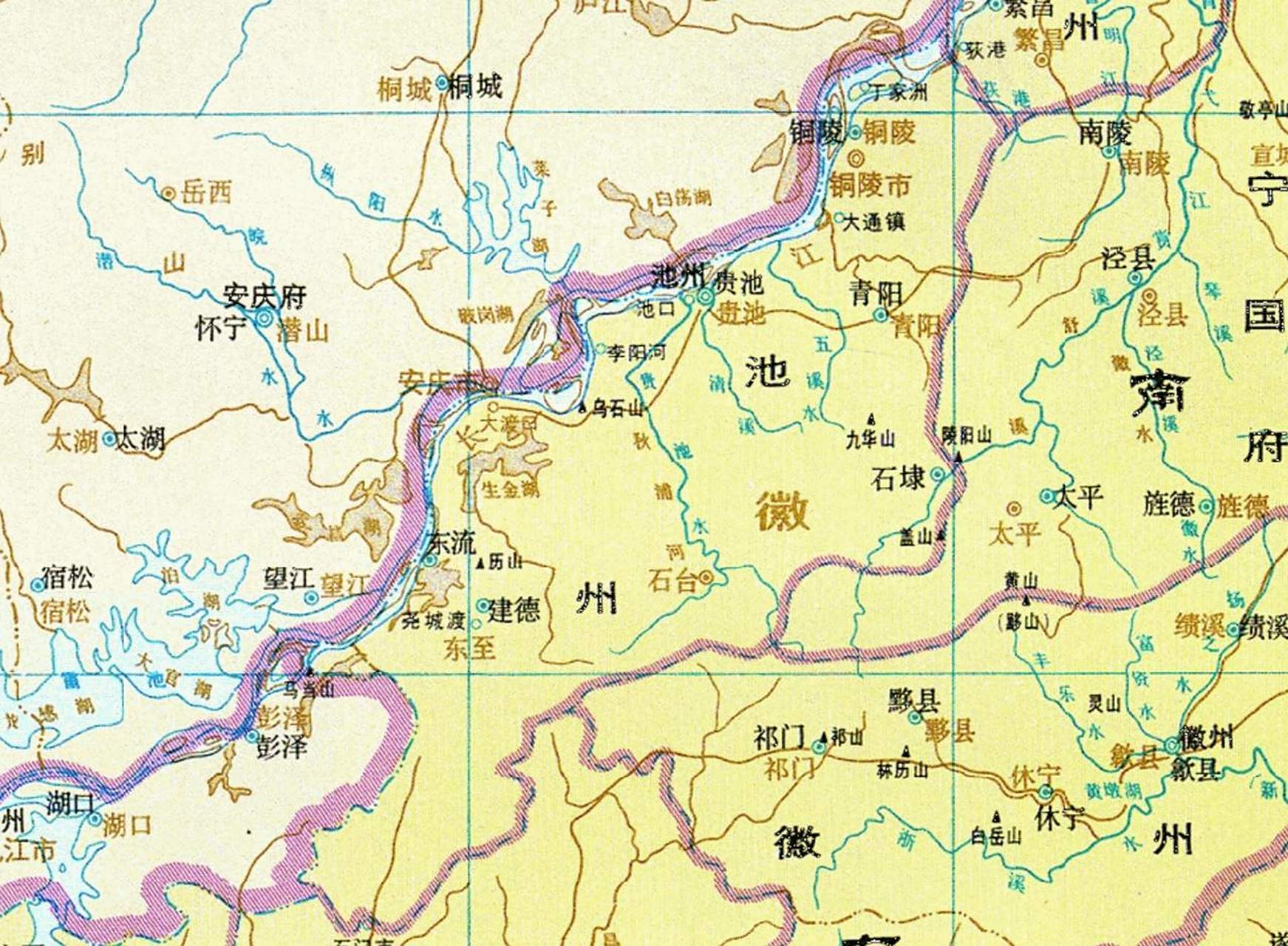 1951年的池州专区,隶属于皖南行署区,共辖八县 池州是皖南重要城市,自