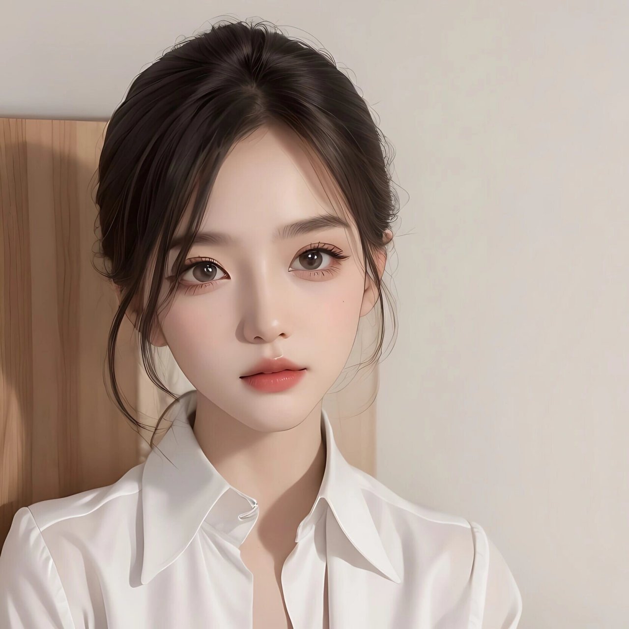 职业头像|盘起头发,努力工作 #ai绘画有点东西# #少女头像# #美女头像