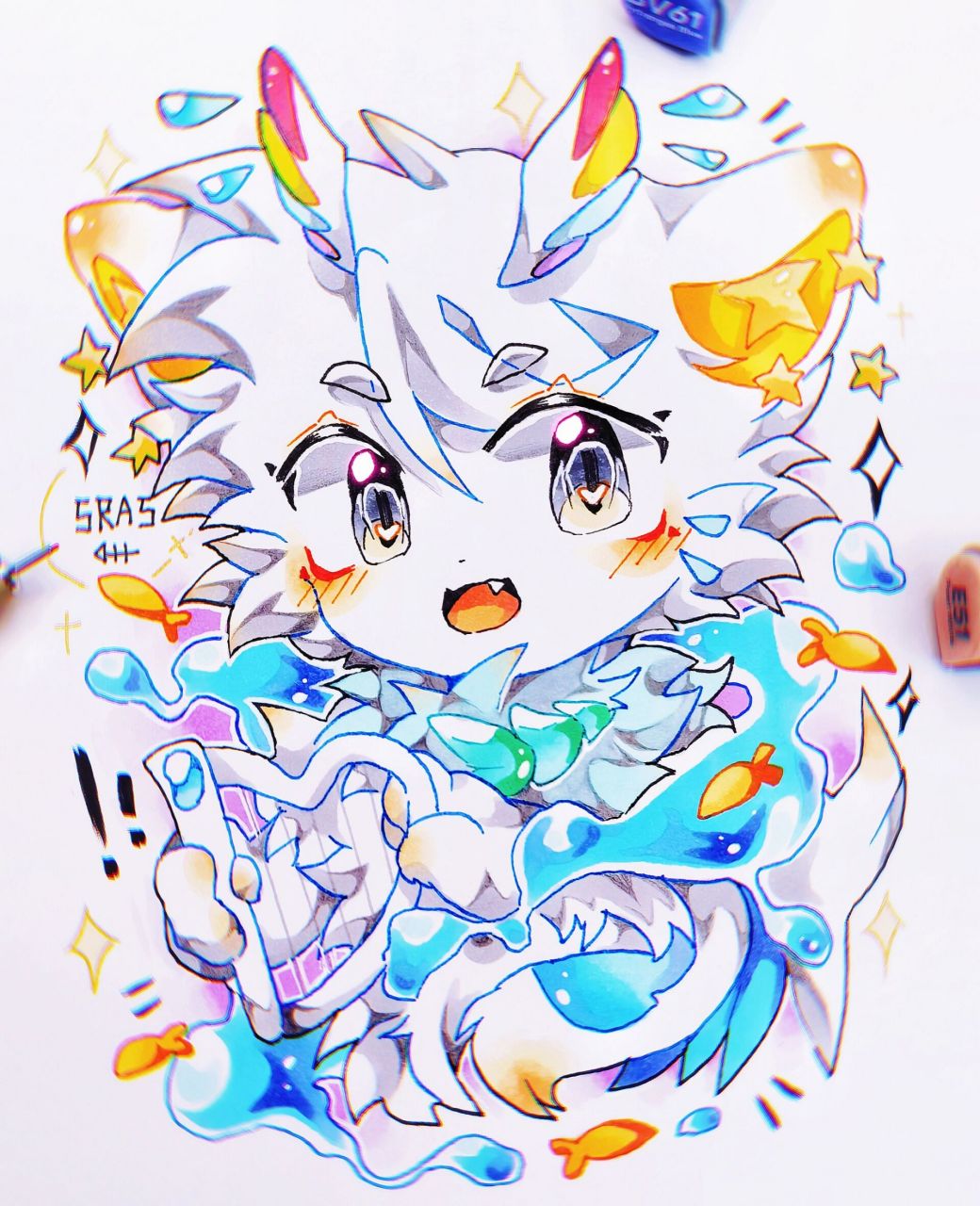 兽设/互绘〕第一次画拿竖琴的设定!