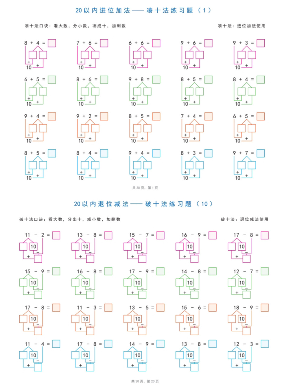 18减5破十法分解式图图片