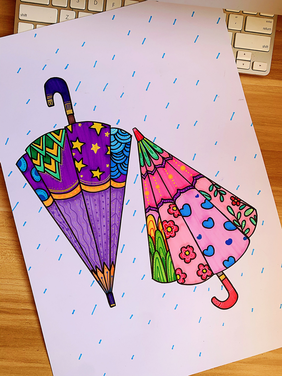 雨伞手工教案图片