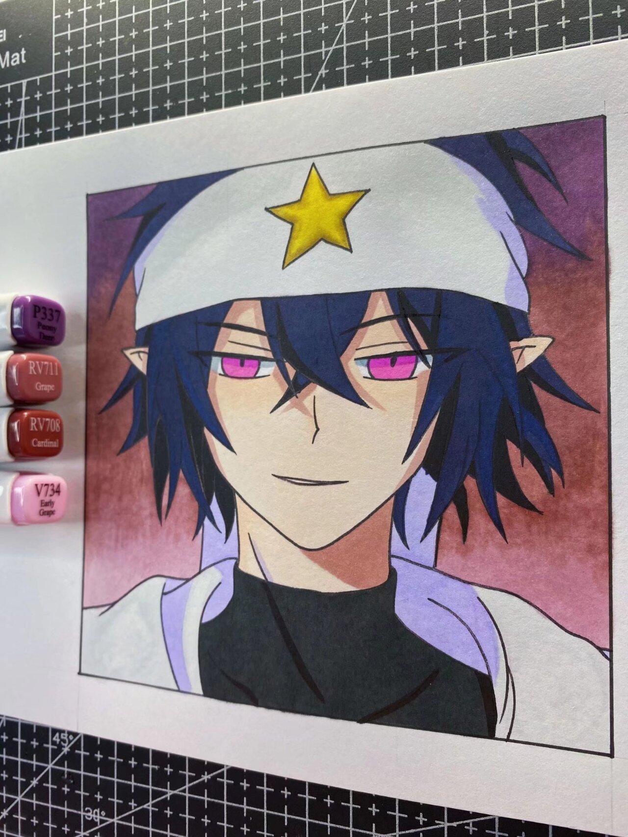 世界】雷狮︱尺寸:12×12cm,工具:荷兰白卡纸250g,百乐彩色自动笔芯