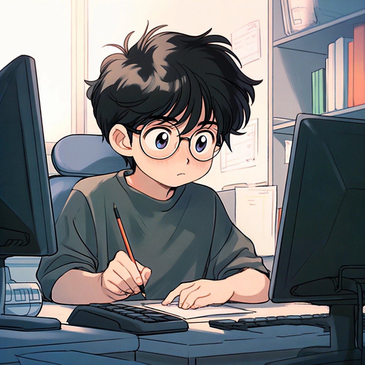 打工人头像 戴眼镜的小哥哥我也很爱呀 天下没有免费的午餐,但是有