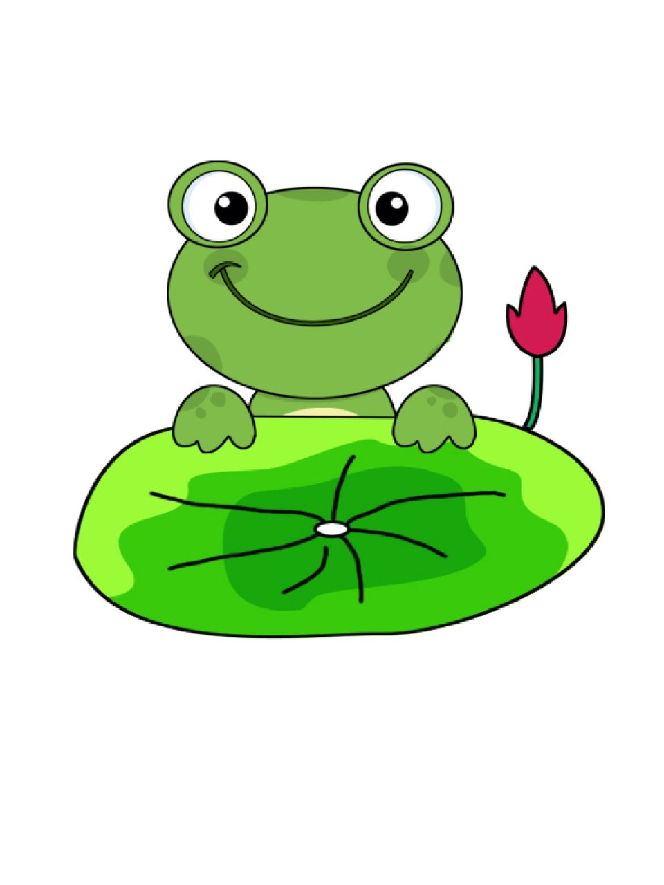 儿童简笔画|可爱的小青蛙 儿童简笔画,a4可保存直接打印
