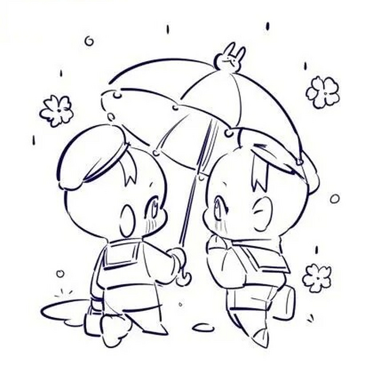 【板绘素材】q版人物双人互动构图绘画参考 人类的幼崽就是这么可爱