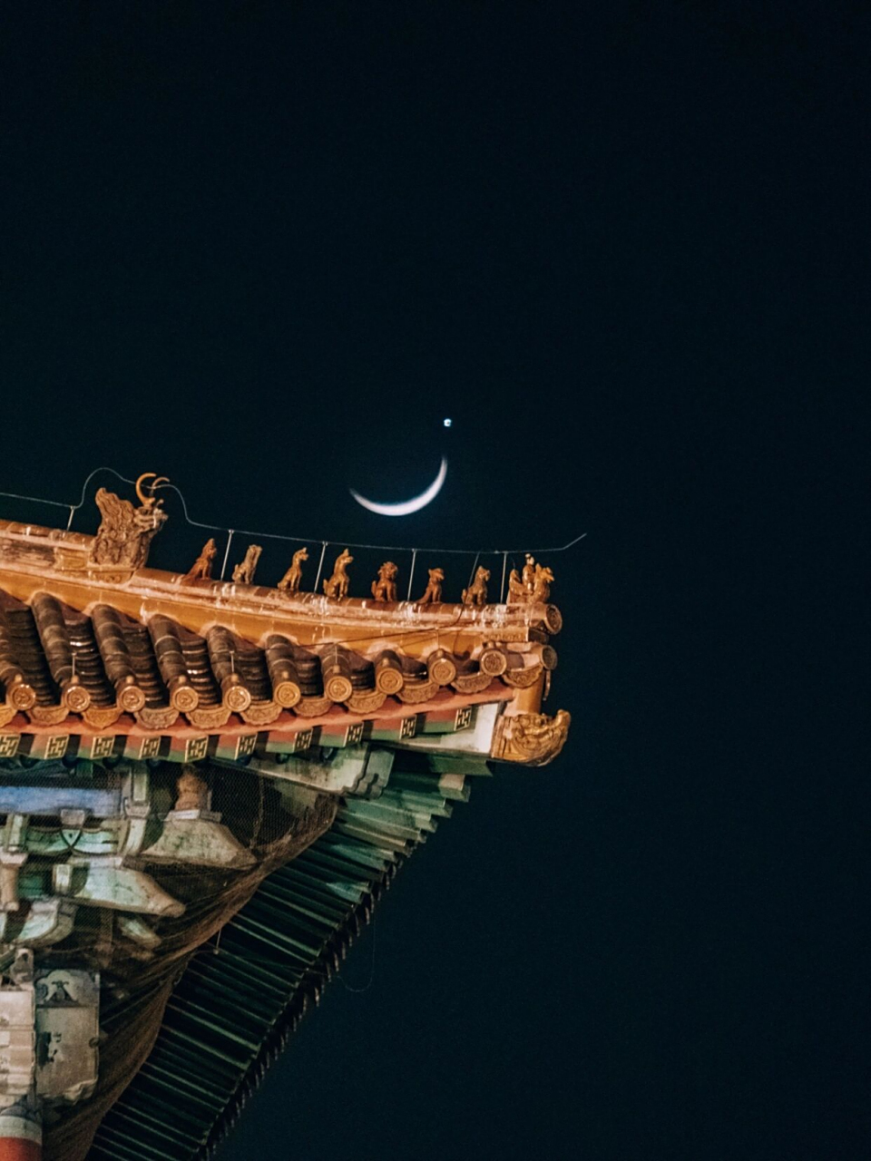 3月24日金星合月|在北京的夜晚追逐月亮 下班后看到夜空中的金星合月