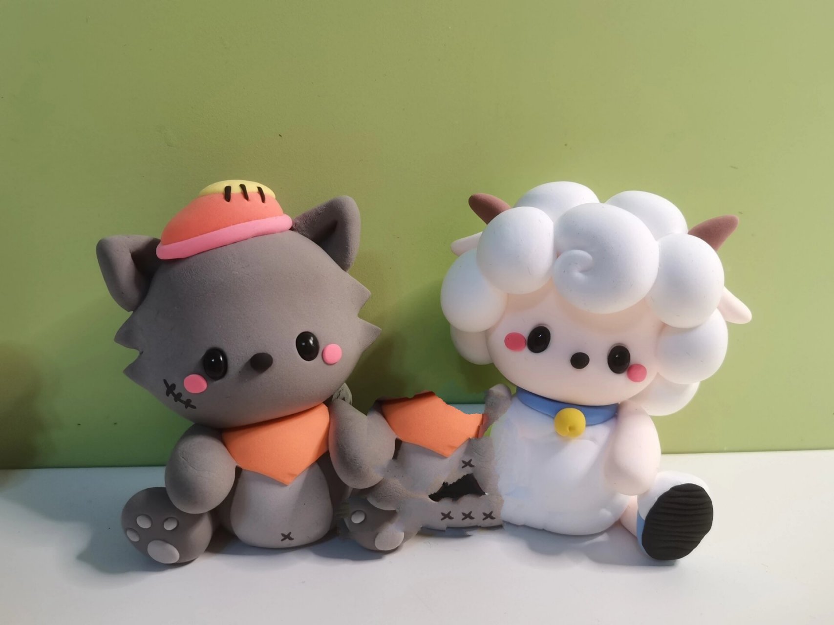 超轻粘土手工～喜羊羊与灰太狼 好朋友就要在一起哦