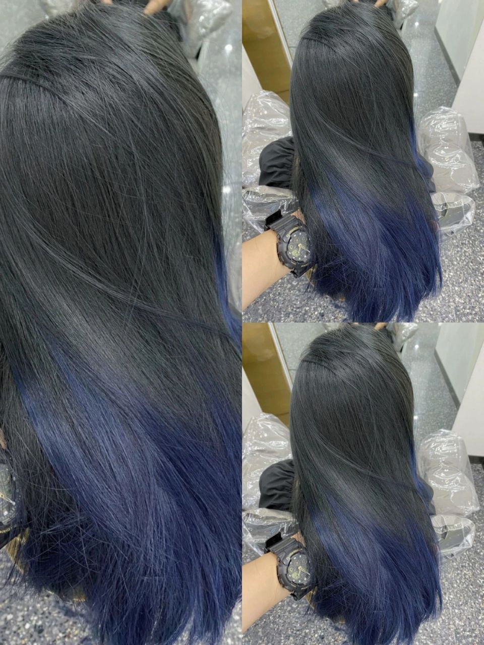 燕尾蓝|应该没有人能抵御这款渐变发尾染吧 蓝黑色渐变蓝色真的yyds