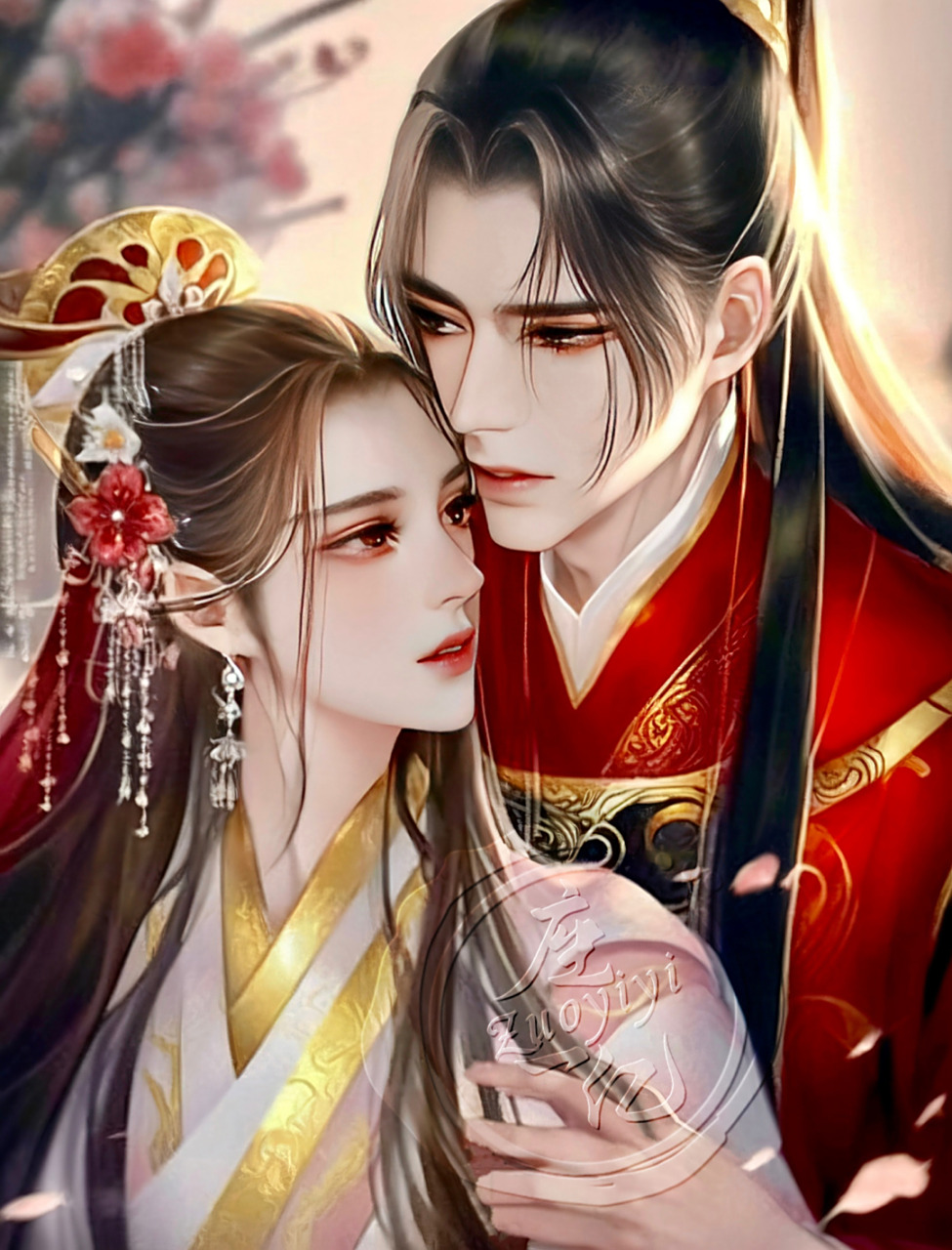 古风情侣双人图系列5·男女竖版共五张 电脑里画了没发出来的图太多啦