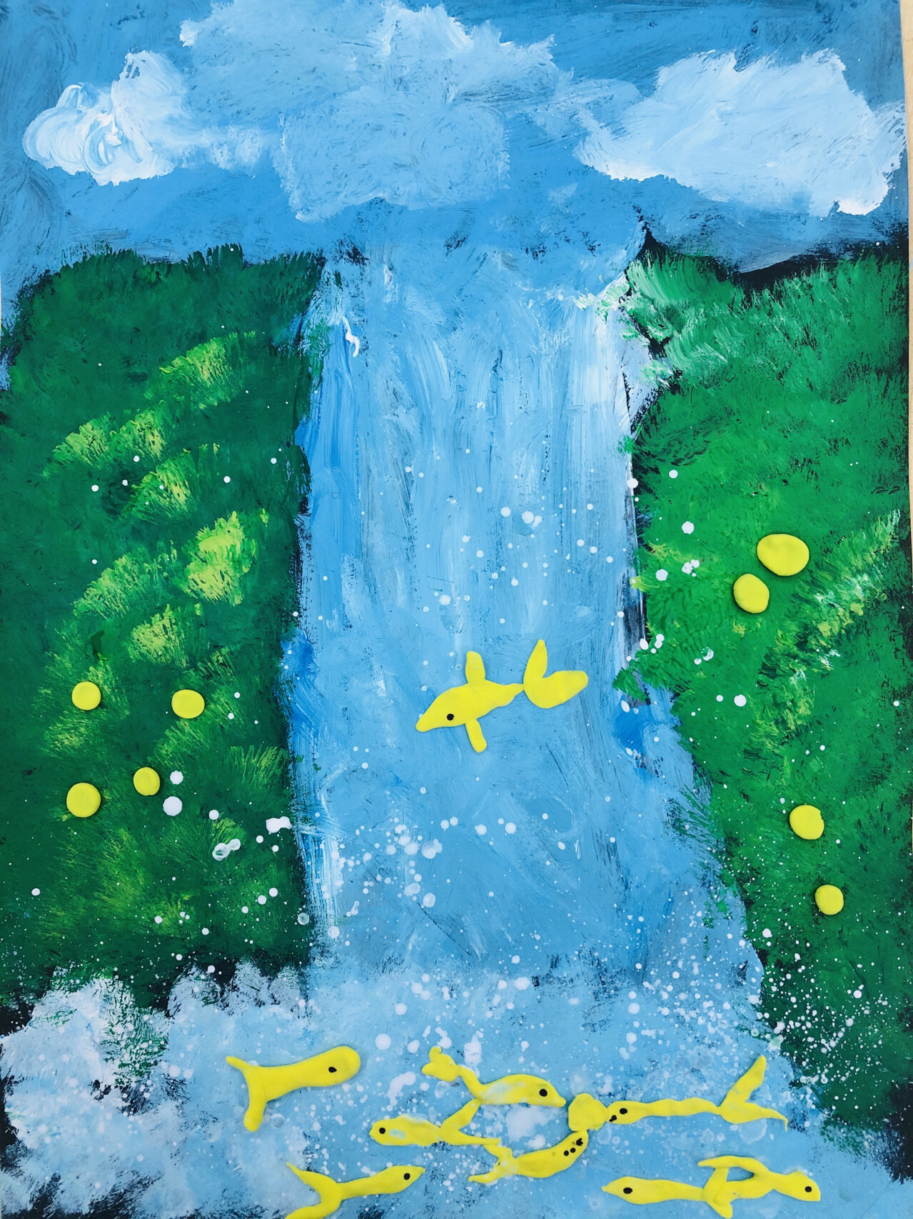 《瀑布》|3～5岁儿童创意美术