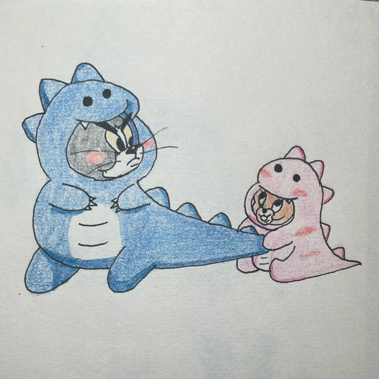 简笔画 / 汤姆和杰瑞 十一月的最后一天,可以歇一会啦79