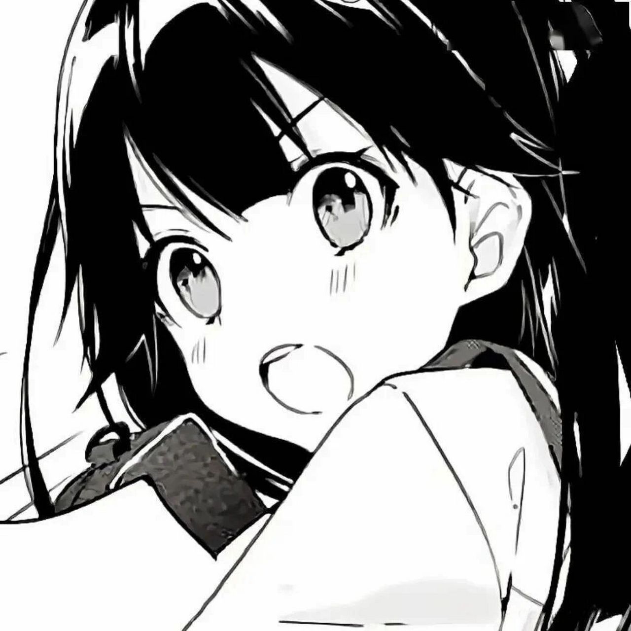 黑白女生动漫头像.