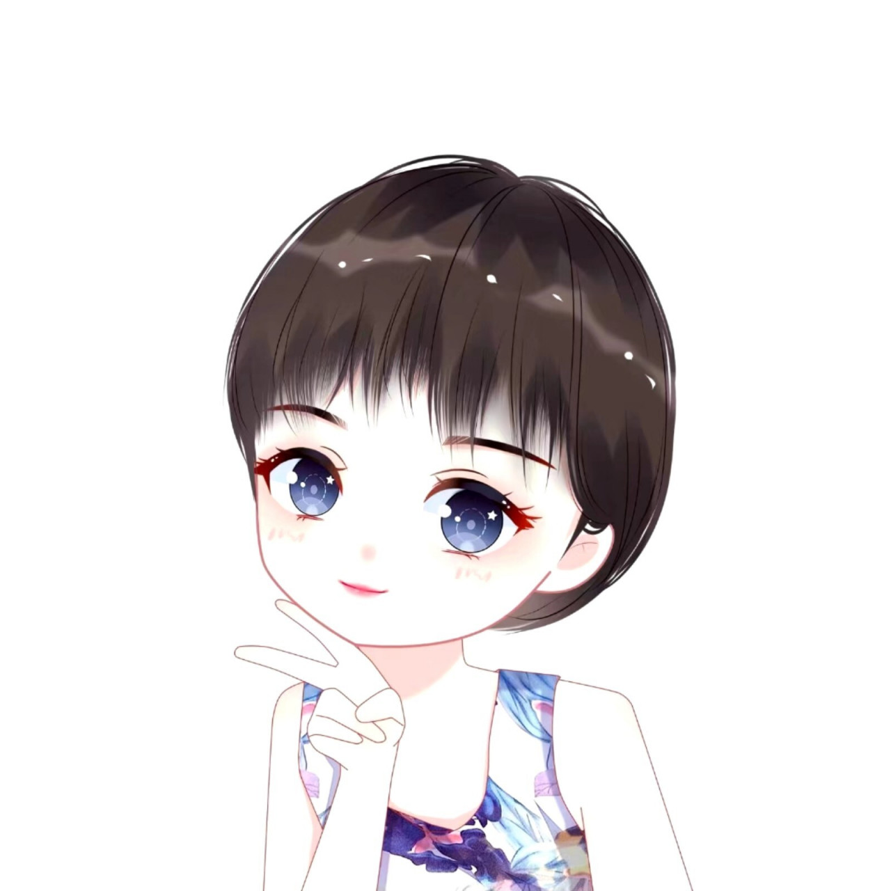 短发酷女孩卡通头像 短发酷女孩卡通头像