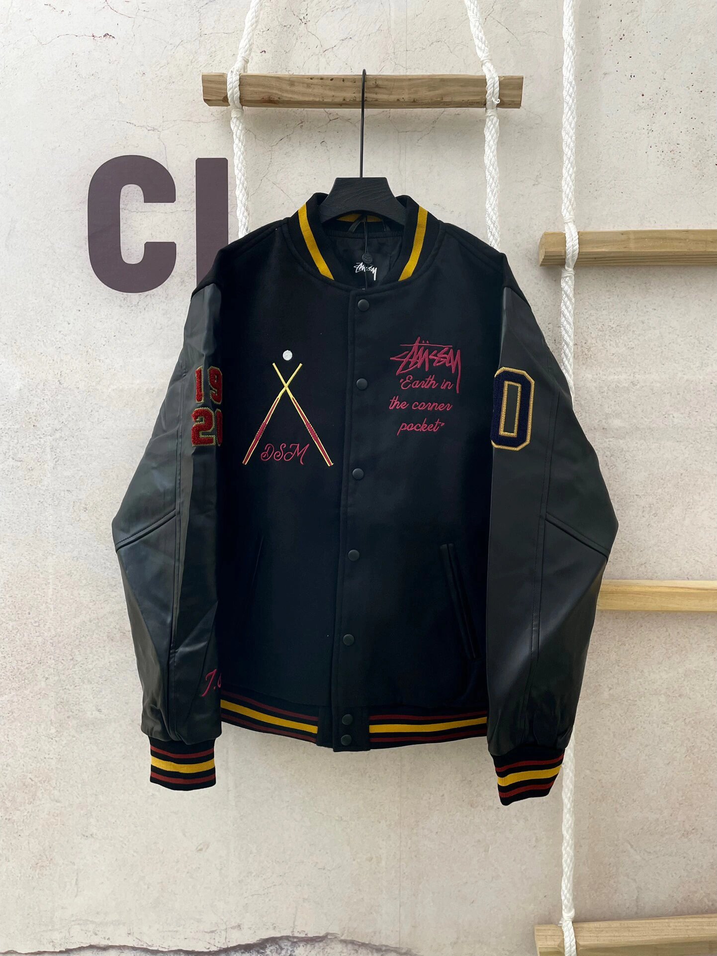 stusst40周年限定7515 stussy斯图西 40周年限定黑8毛巾绣棒球服