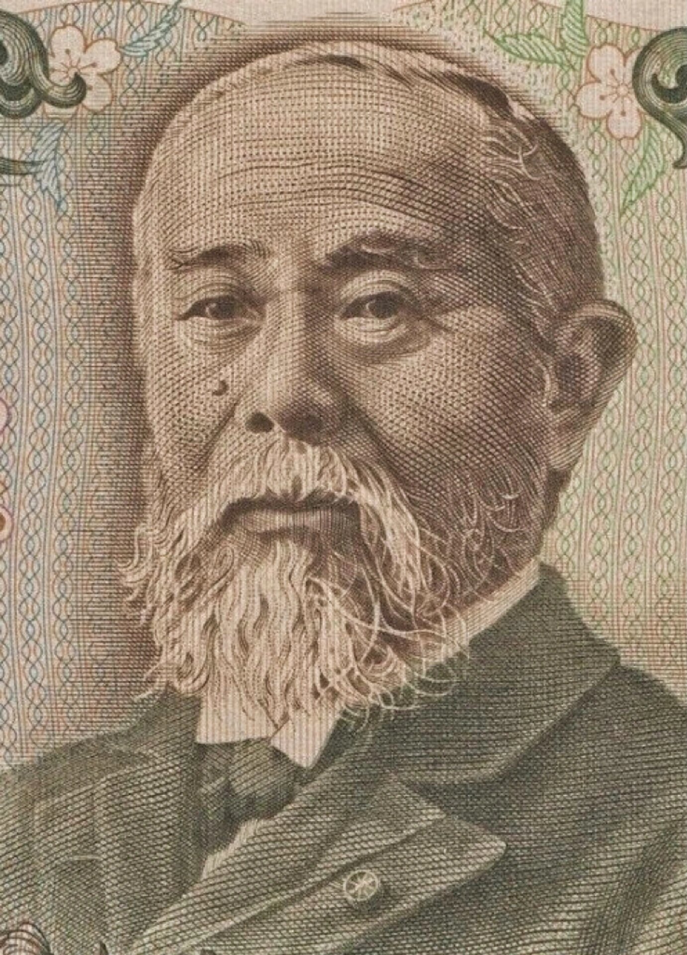 日本日元(不同时期)人物肖像临摹学习素材 1:伊藤博文(1841年10月16日