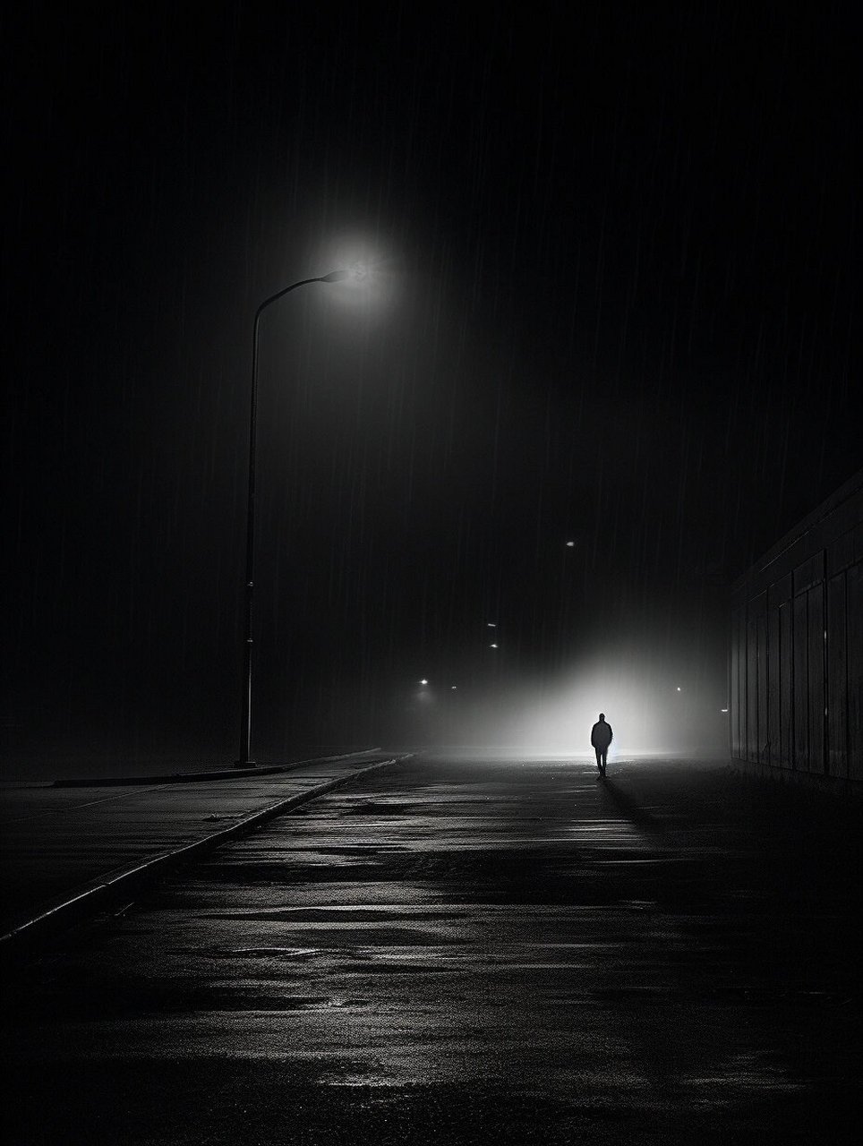 一个男人孤独的背影图片 男人孤独的背影  在寂静的街头,一张男人孤独