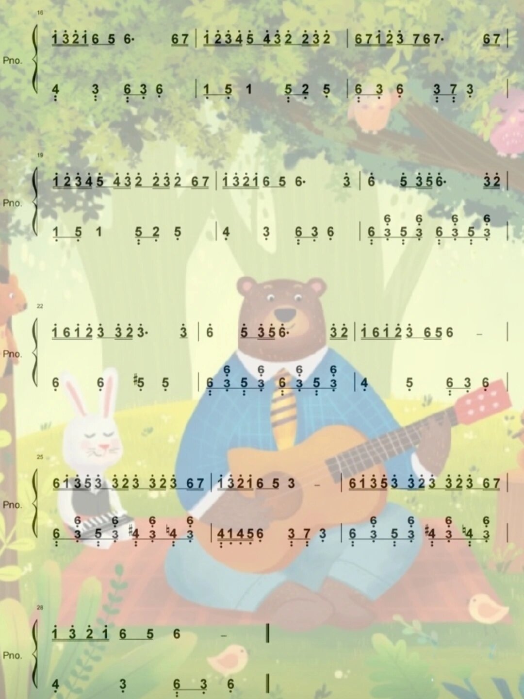 森林狂想曲·简谱(c调)