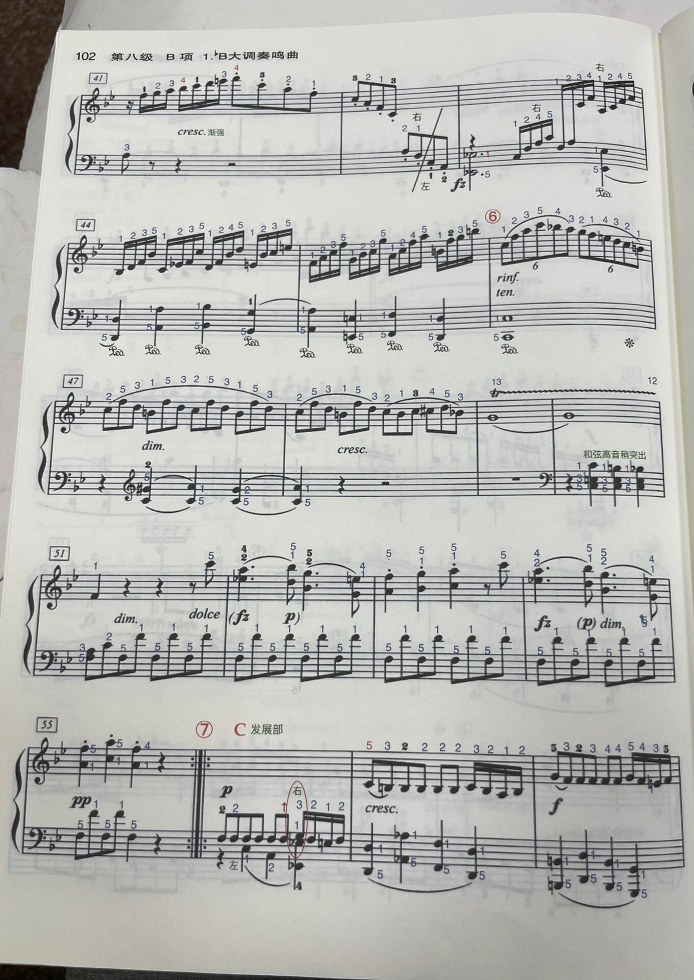 中国音协考级八级b项1.降b大调奏鸣曲