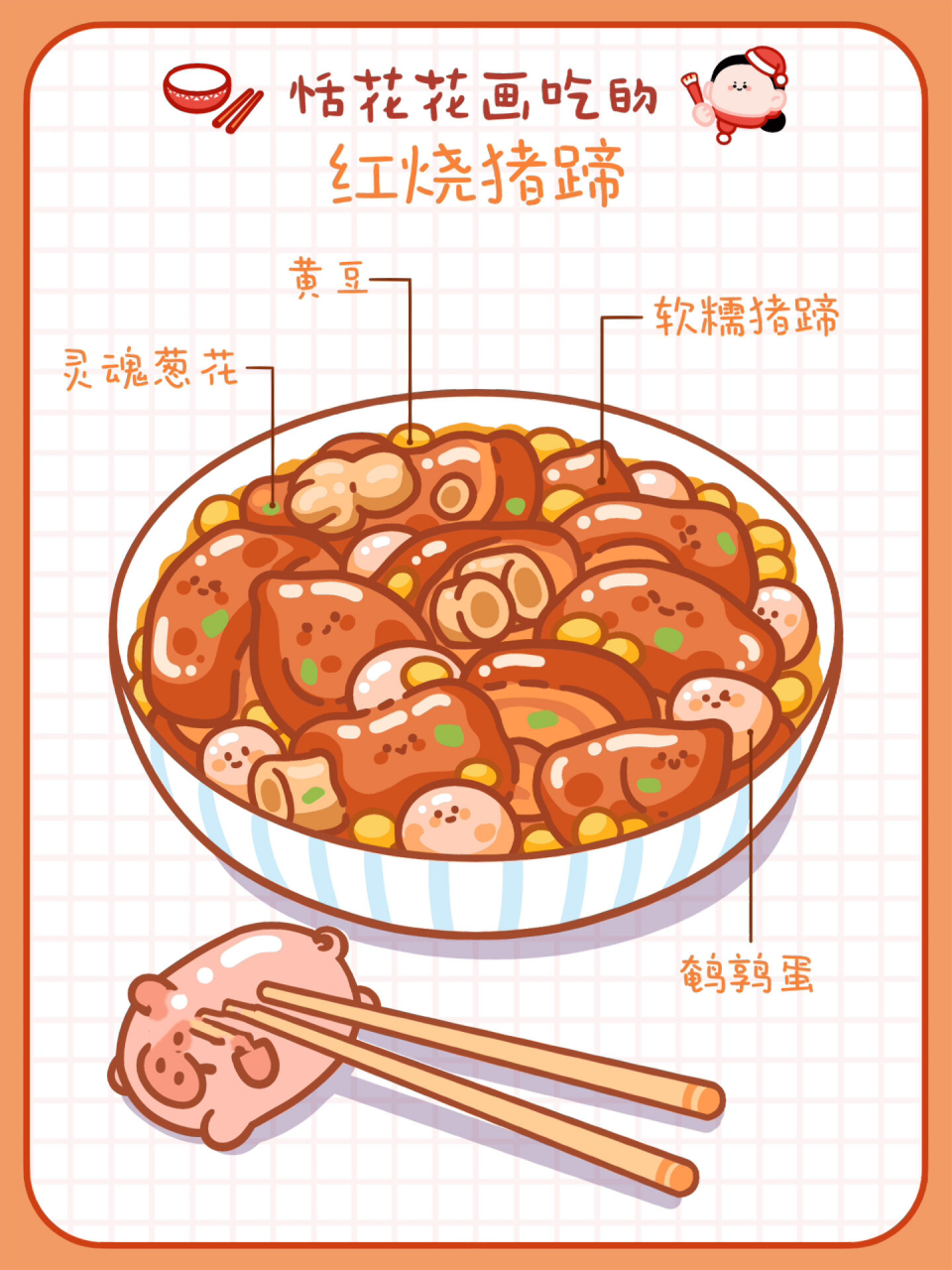 原创美食插画 | 年夜饭家常菜系| 红烧猪蹄 8715画过的吃的都在