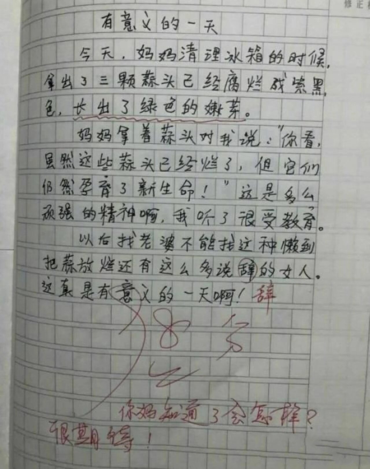 搞笑小学生作业图片