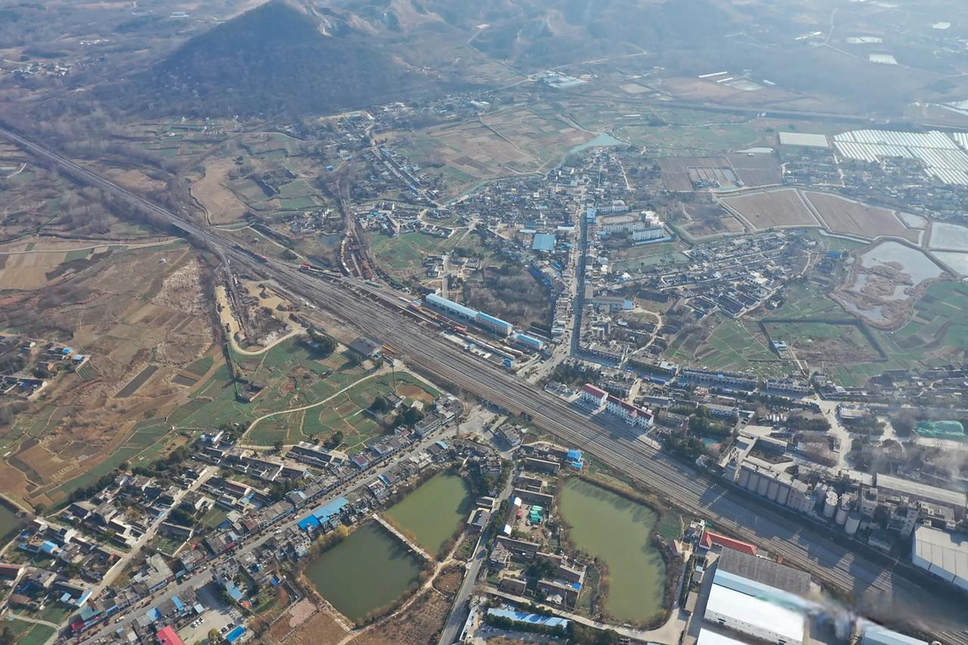 航拍肥东桥头集镇