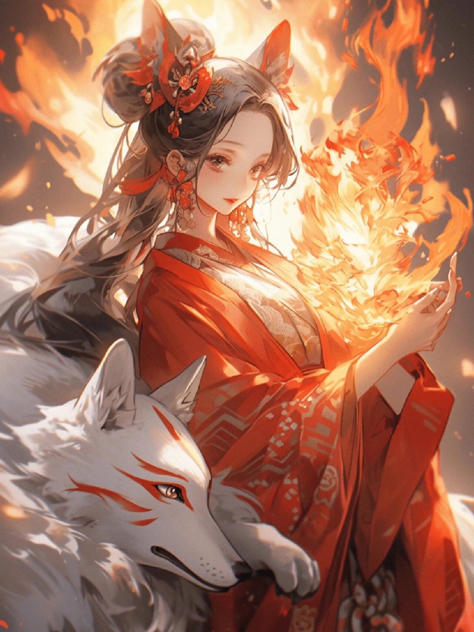 【神话系列】狐族少女,九尾红狐  《山海经》记载了青丘与九尾狐