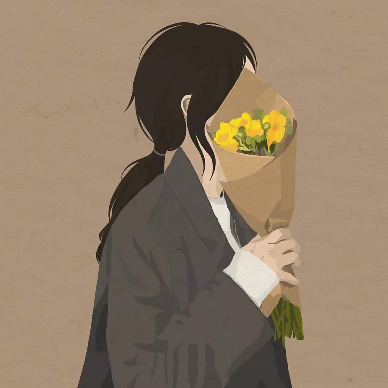 手捧花情侣头像|斯人如虹 遇上方知有 78621540754275