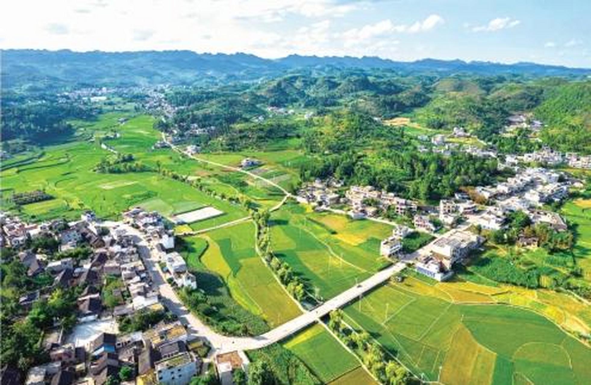 盛夏时节,贵州省黔西市洪水镇柳岸水乡乡村旅游景区内的"四好农村路"