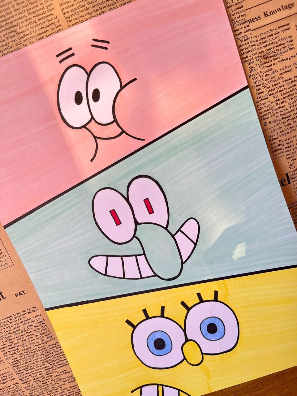 海绵宝宝 马克笔 全家福           好喜欢他们的颜色我们永远是好