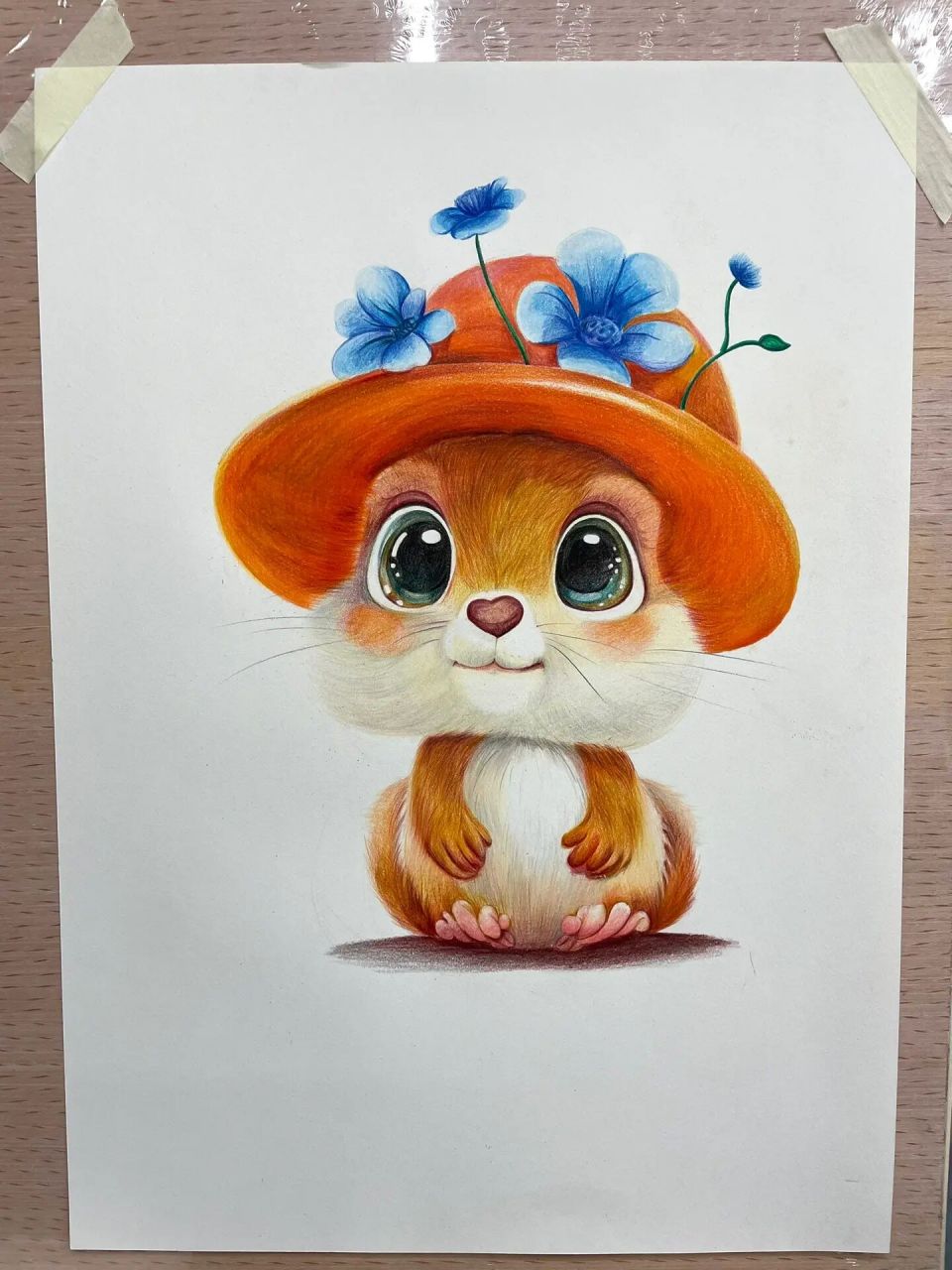 彩铅松鼠 耗时14个小时