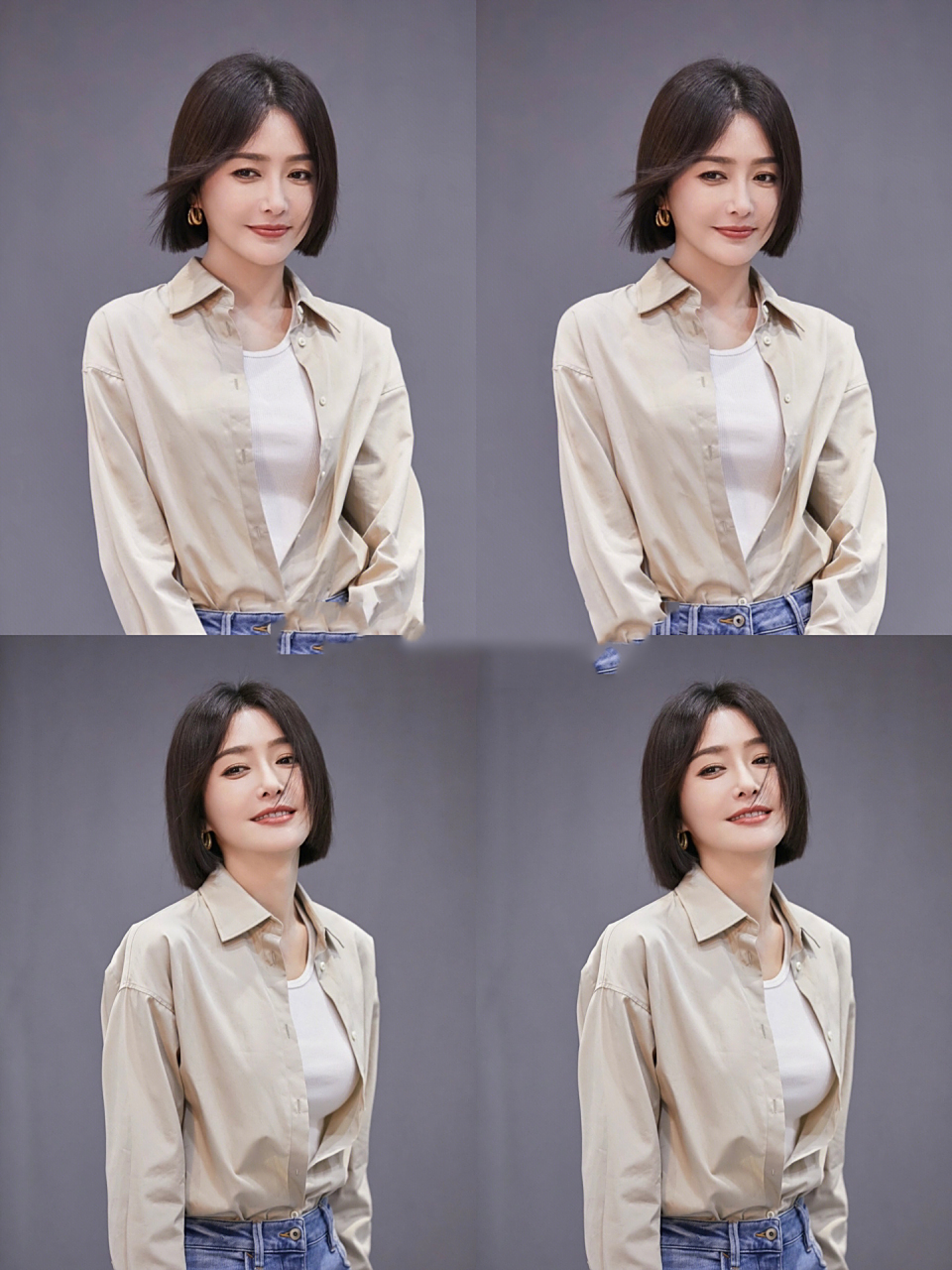 女神秦岚剪一刀切短发后,更加迷人 秦岚最近在节目中的一款短发造型