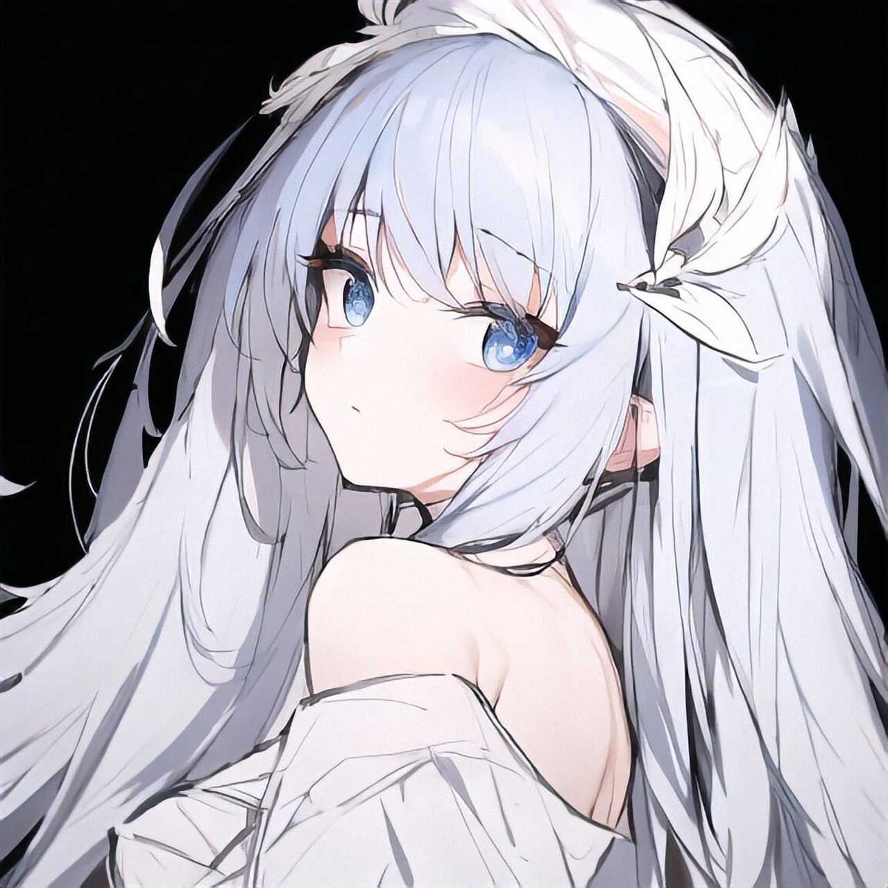 ai白毛头像 谢谢宝  帮我制作的头像么么啾～ 末尾放原图尊重原作者