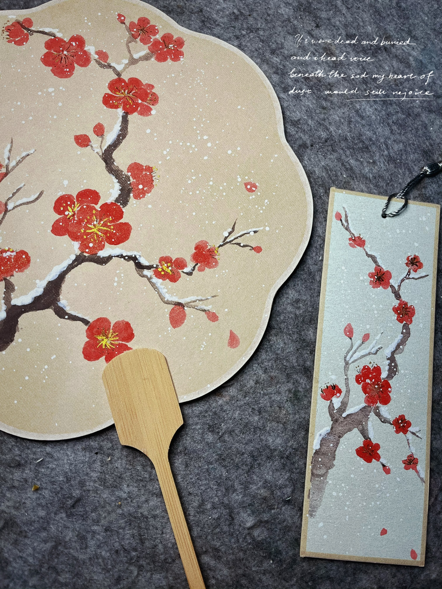 梅花团扇系列～傲雪红梅