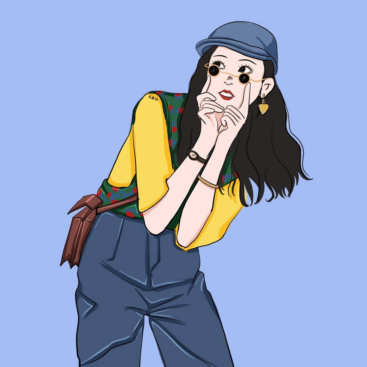插画 | 头像 |今天的太阳比容嬷嬷的针还毒 图片可做个人头像,个人