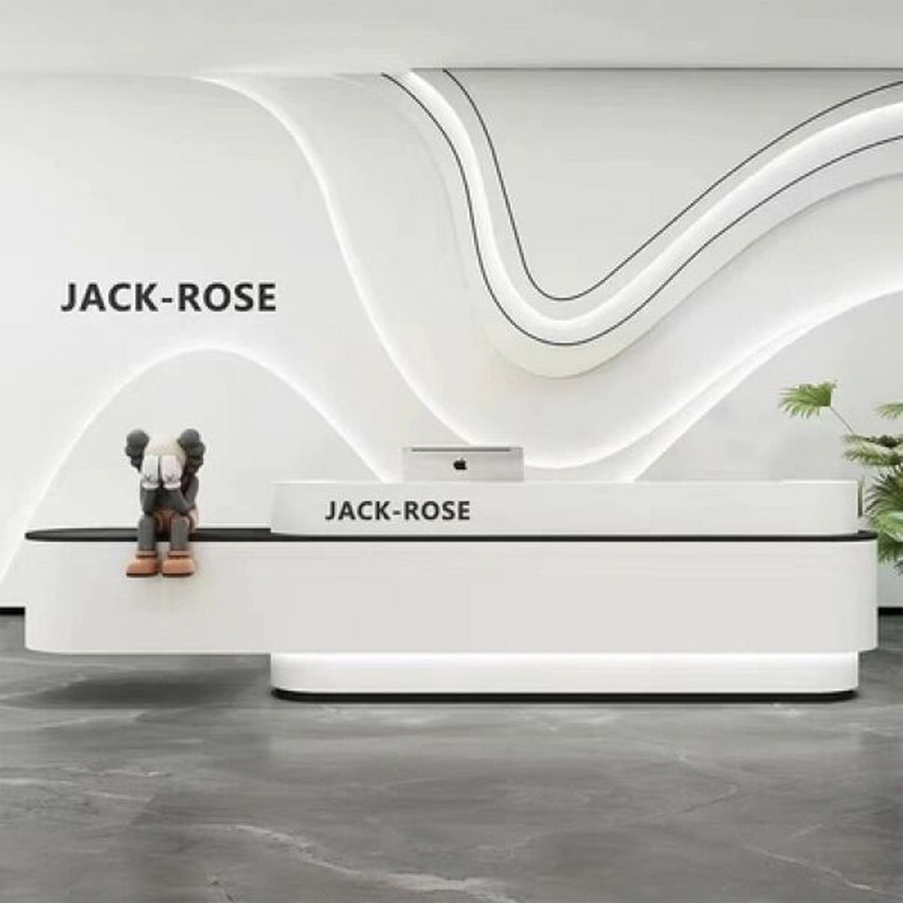 烤漆公司前台接待台现代简约商用美容院店铺收银台酒店服务台定制