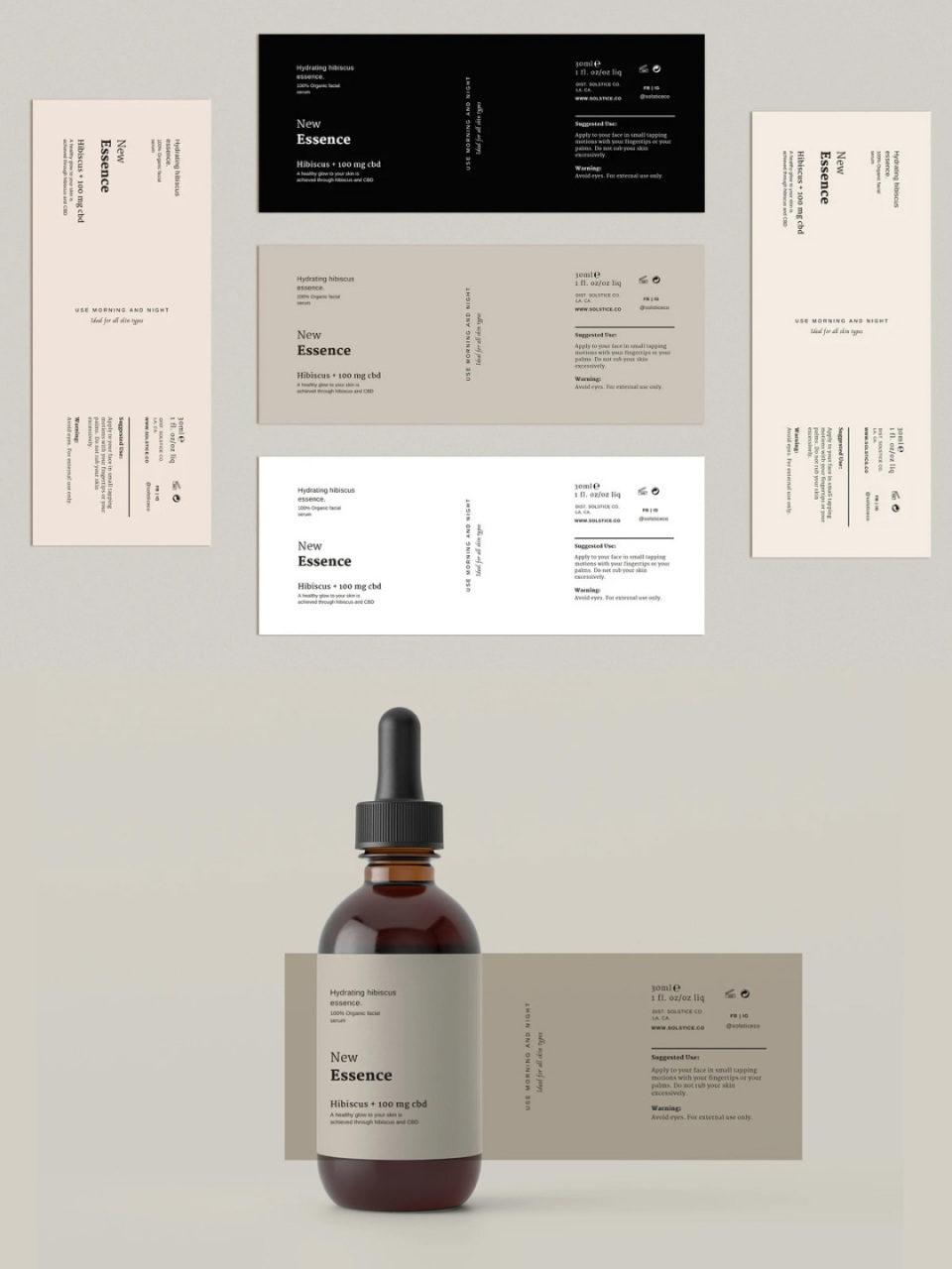 标签贴香薰精油品牌简约瓶贴logo设计 #标签贴纸设计#0202#瓶贴