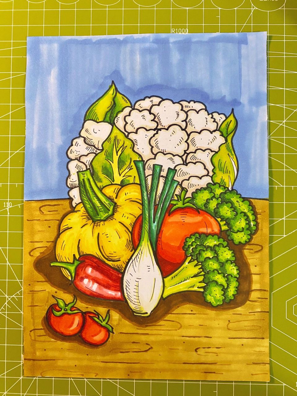7-8岁儿童画:马克笔《蔬菜写生》