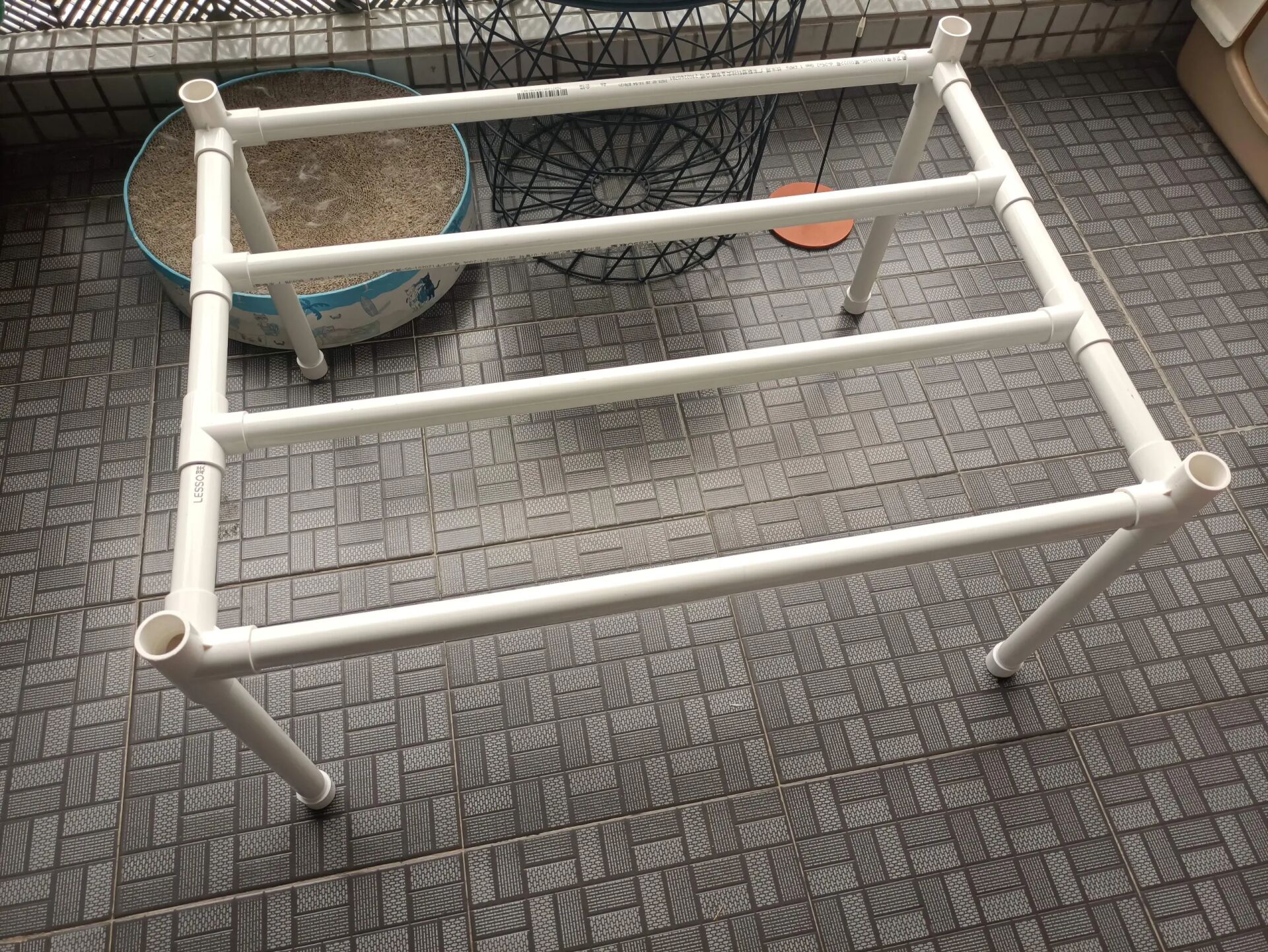 pvc管diy自制厨房置物架子改造制作