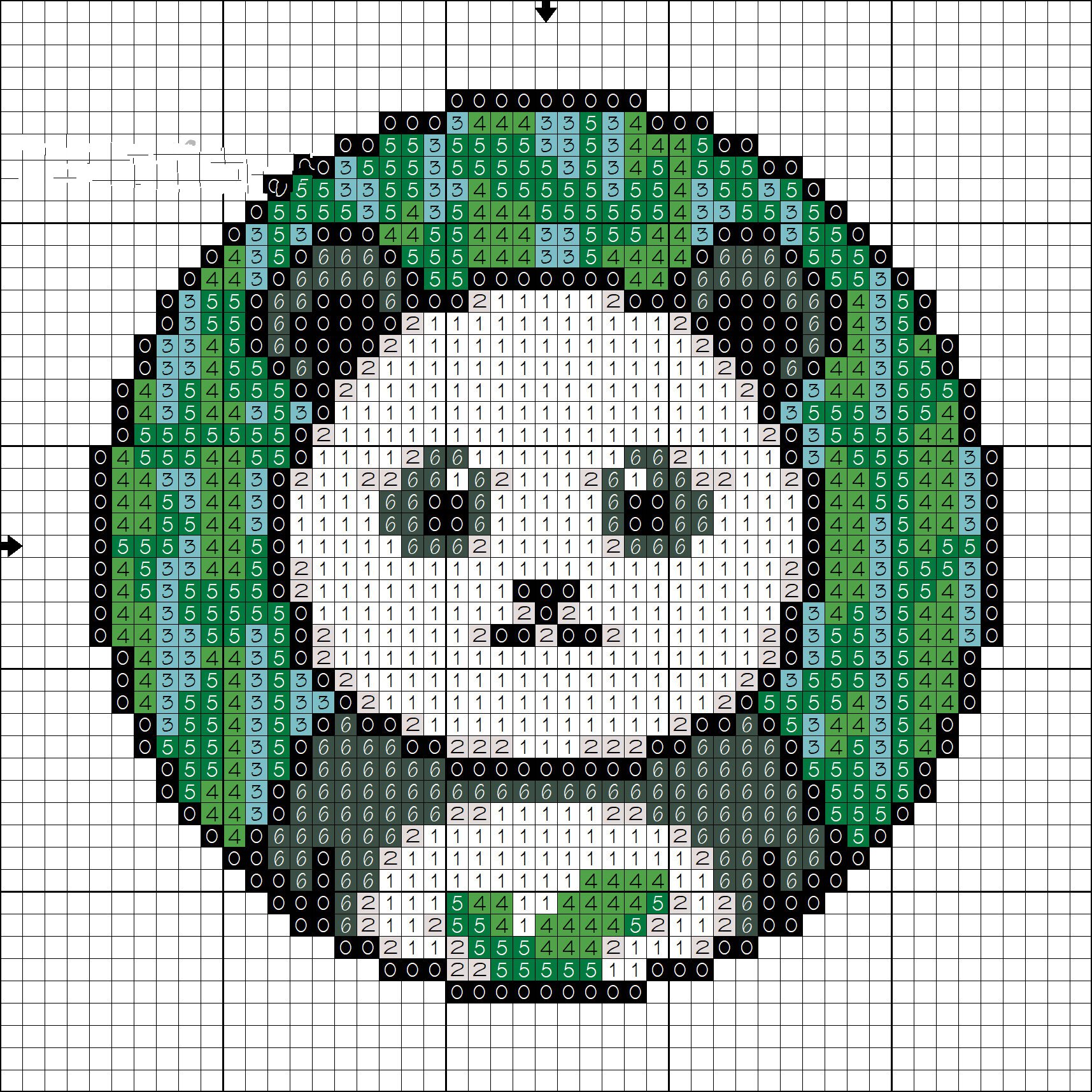 十字绣图纸分享482 熊猫