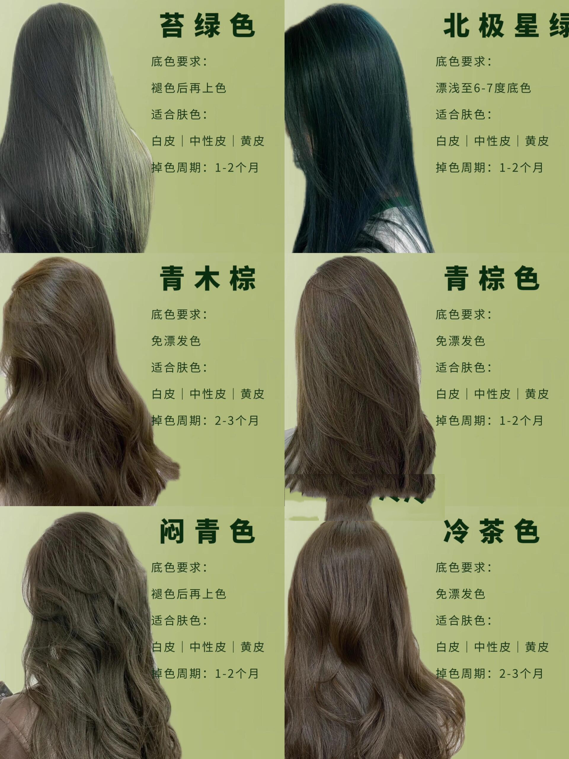 掉色过程也很好看 时尚感十足敲百搭 苔绿色 北极星绿 青木棕 青棕色