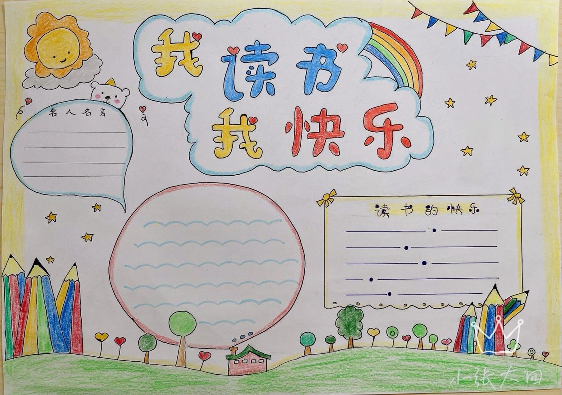 我读书 我快乐 手抄报 内容对号入座即可 读书的快乐 读书是通往梦想