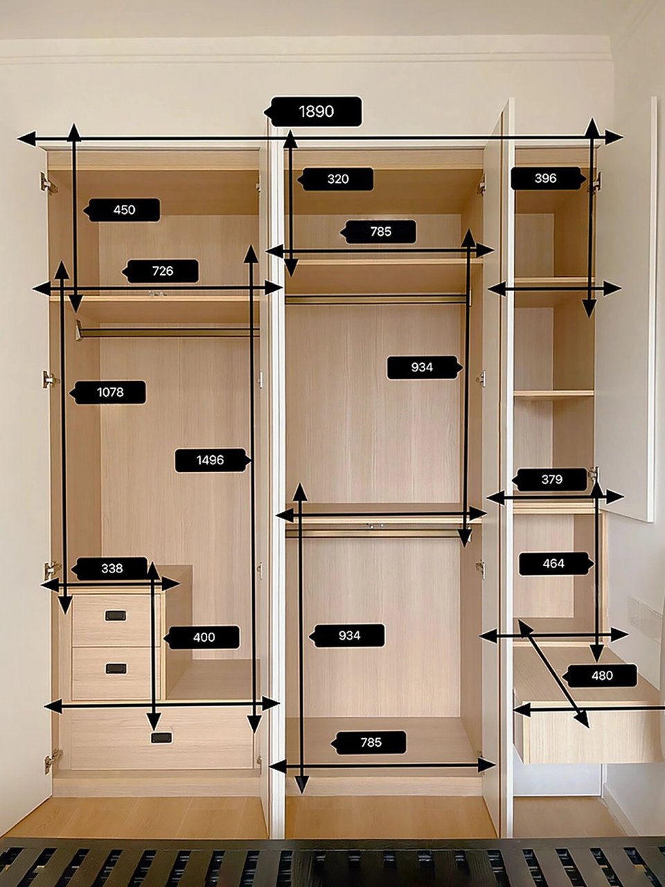 衣柜床头柜一体设计92跟着做准没错!