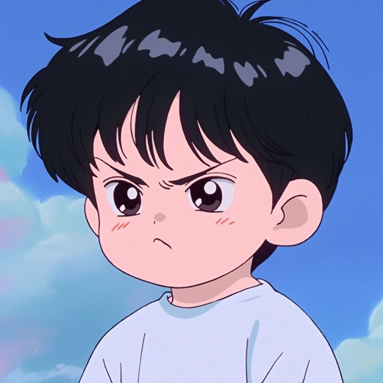 可爱男生头像(情头):生气了!要亲亲才行!