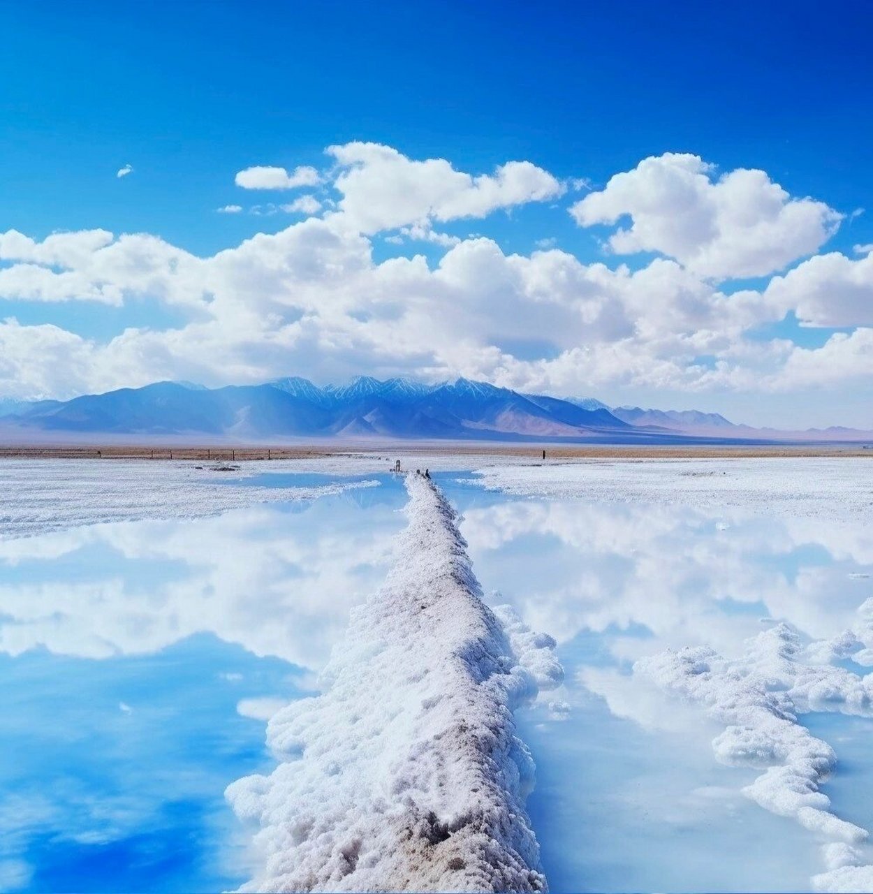 茶卡盐湖的美景照片图片