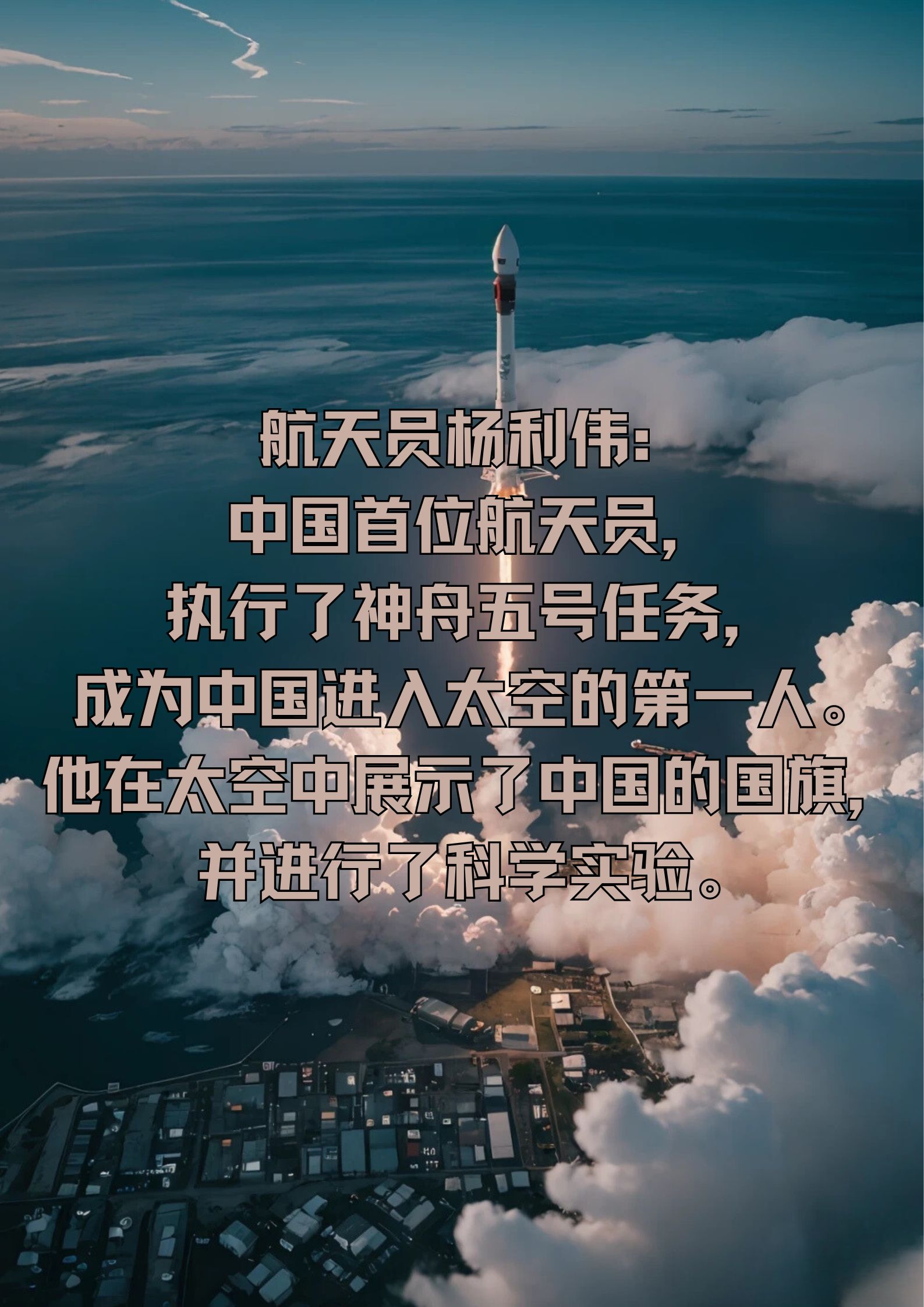 航天人物事迹 航天员杨利伟:中国首位航天员,执行了神舟五号任务,成为