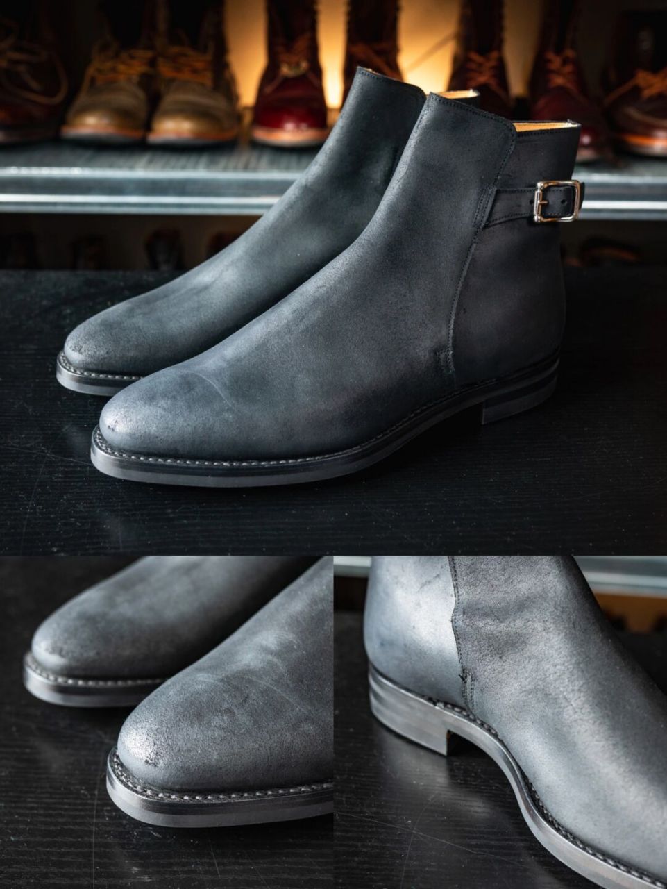 crockett & jones马靴开箱 型号:hickstead ii 皮革:打蜡翻毛皮 当初