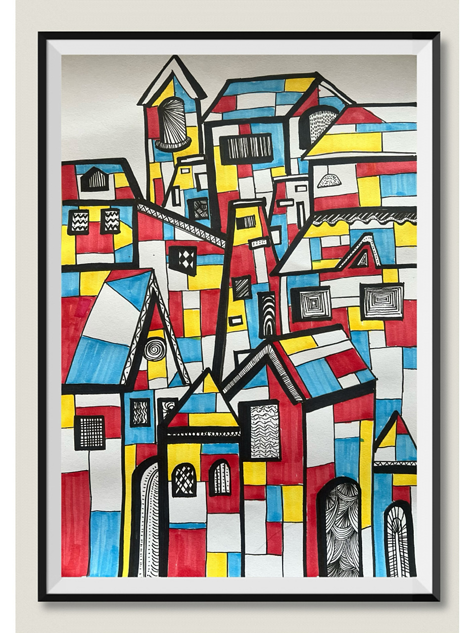 蒙德里安的房子(三原色) 装饰画——主要是学习三原色,房不房子无所谓