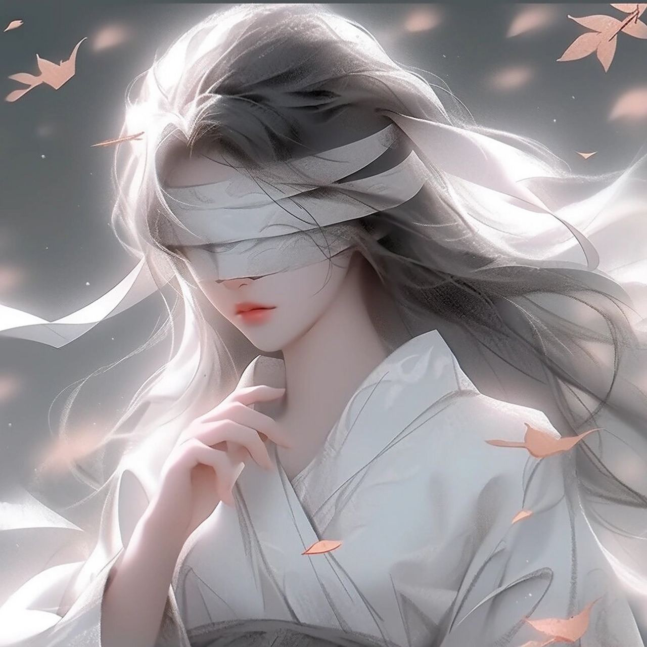 是你喜欢的类型吗?‖古风动漫头像 黑发 蒙眼,绝配